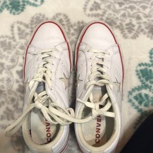White converse. One star low tops